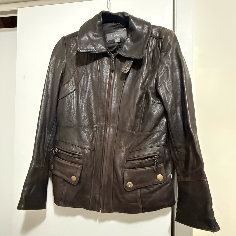 Liz Claiborne brown leather jacket size small